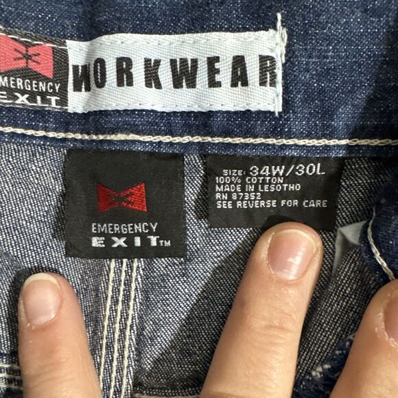 NWT Emergency Exit Carpenter Pocket Jeans‎ Denim Workwear 32 W 28L - Picture 3 of 9